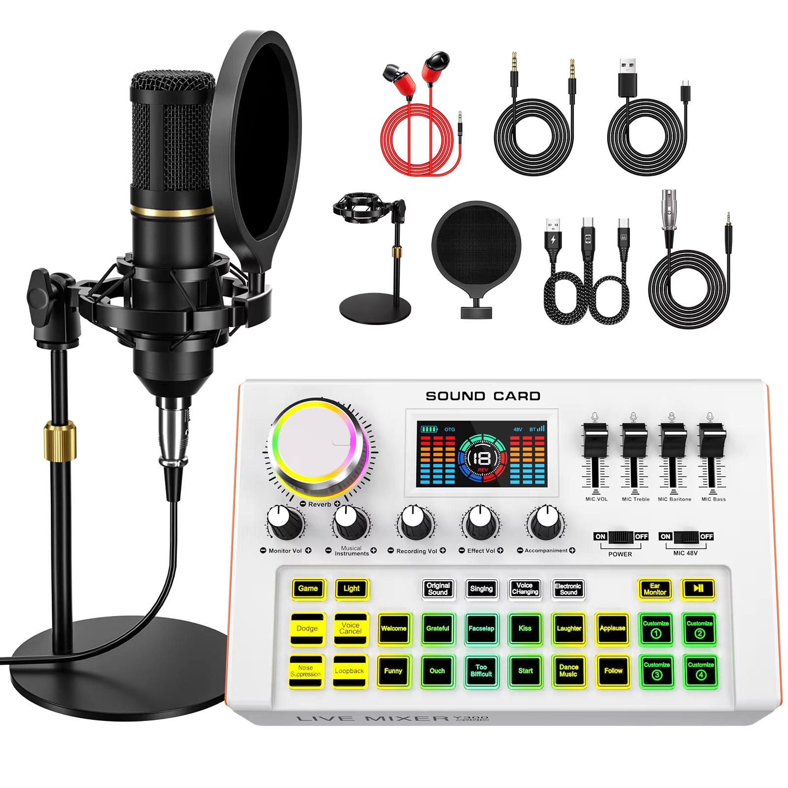 Esports Gaming Bundle - Tenlamp Y300-BM800 Podcast Equipment Bundle Kit