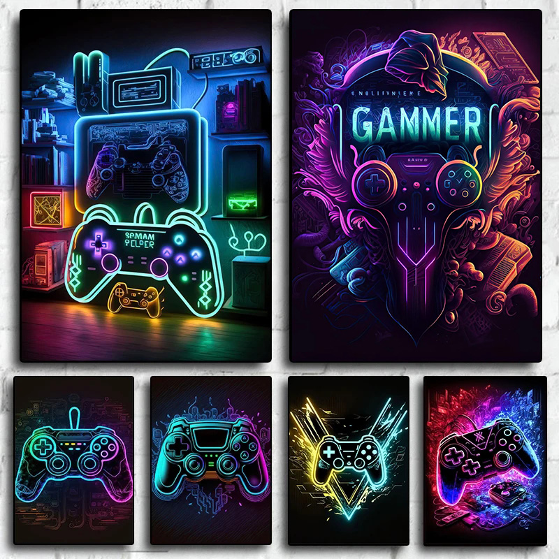Modern Neon Pop Cool Gaming Wa - Esports Gaming House review and price