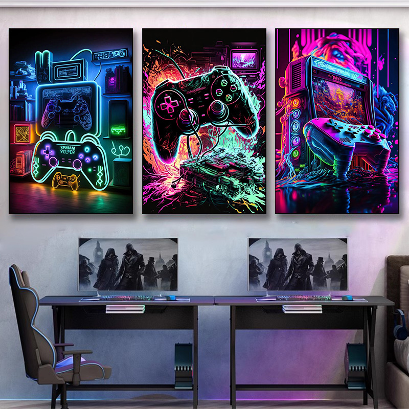 Modern Neon Pop Cool Gaming Wa - Esports Gaming House review and price